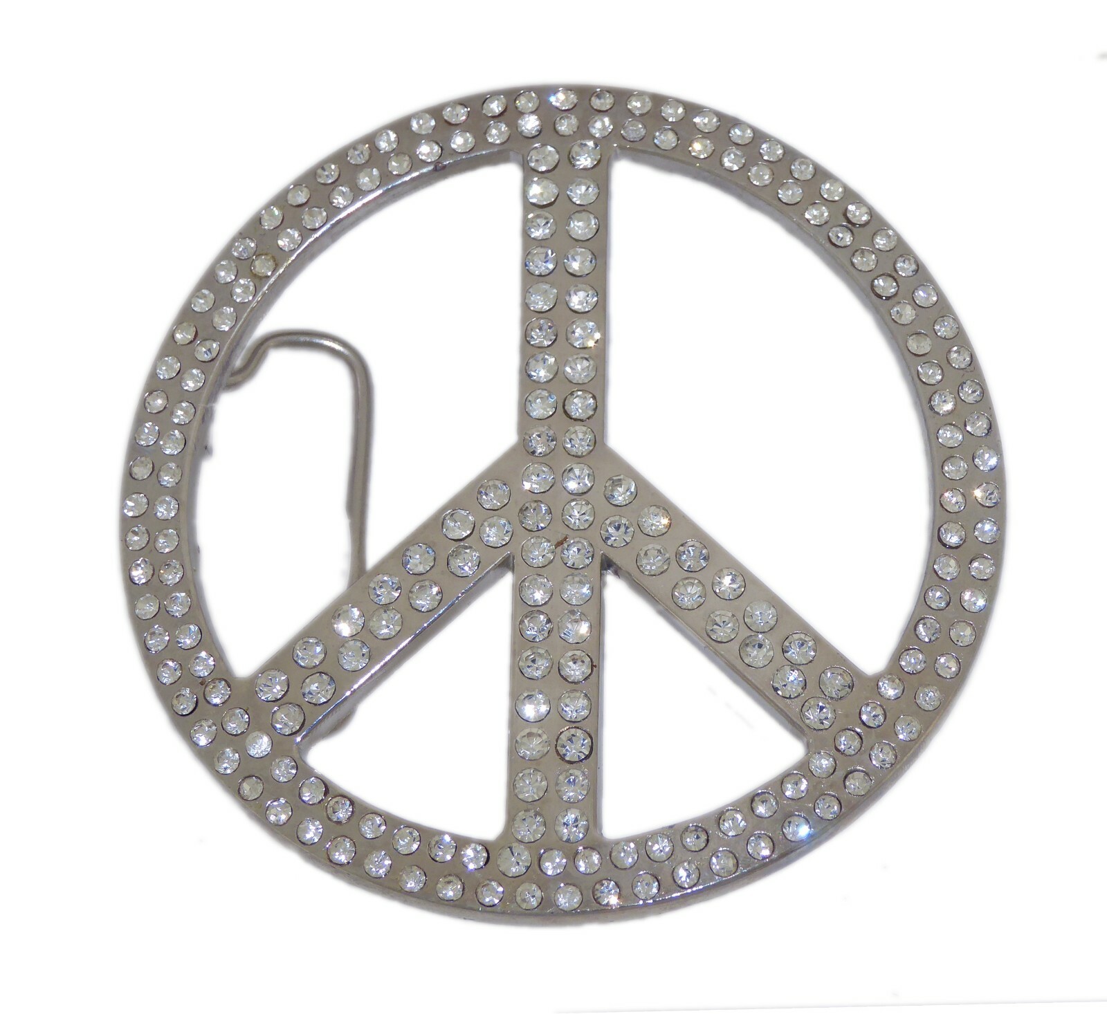 New Men Women Peace Sign Belt Buckle Symbol Dove Peace-Lover-Keeper Silver Metal
