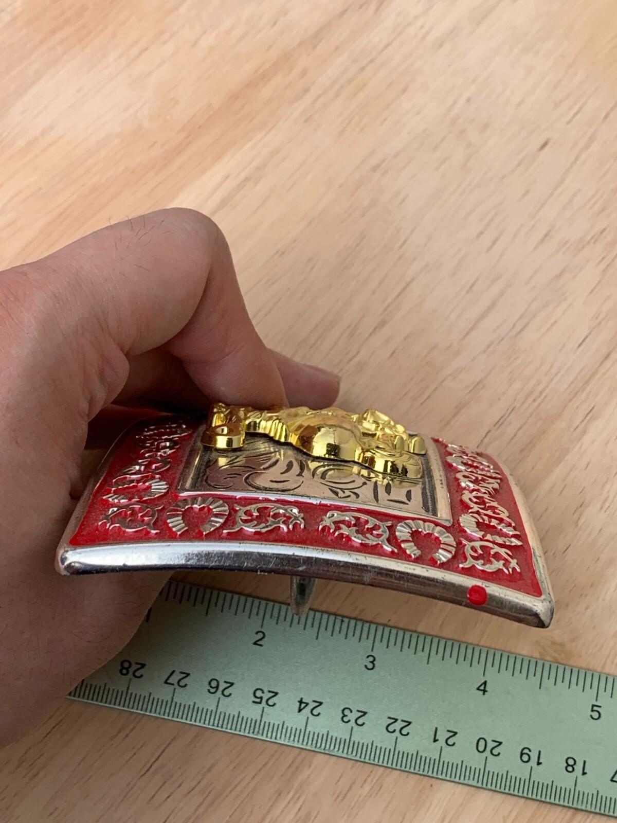 Western Buckle Gold Silver Red Horse Rider Cowboy Fit 2 » Hebilla Vaquero