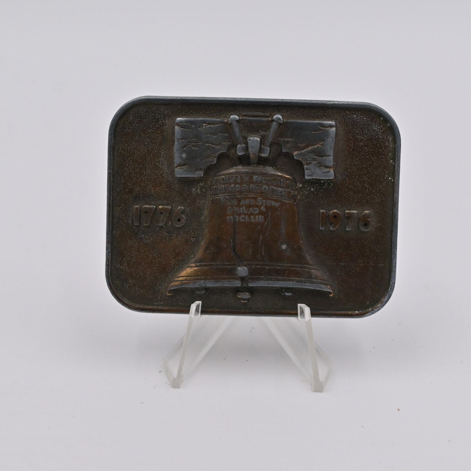 Vintage US Bicentennial Liberty Bell Brass Belt Buckle 1776- 1976