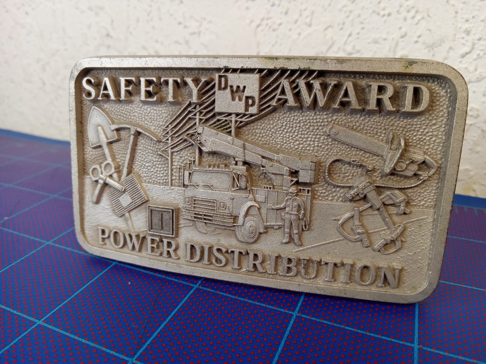 DWP Safety Award Belt Buckle Utility Power Coal Electric Collector Ostens Metal