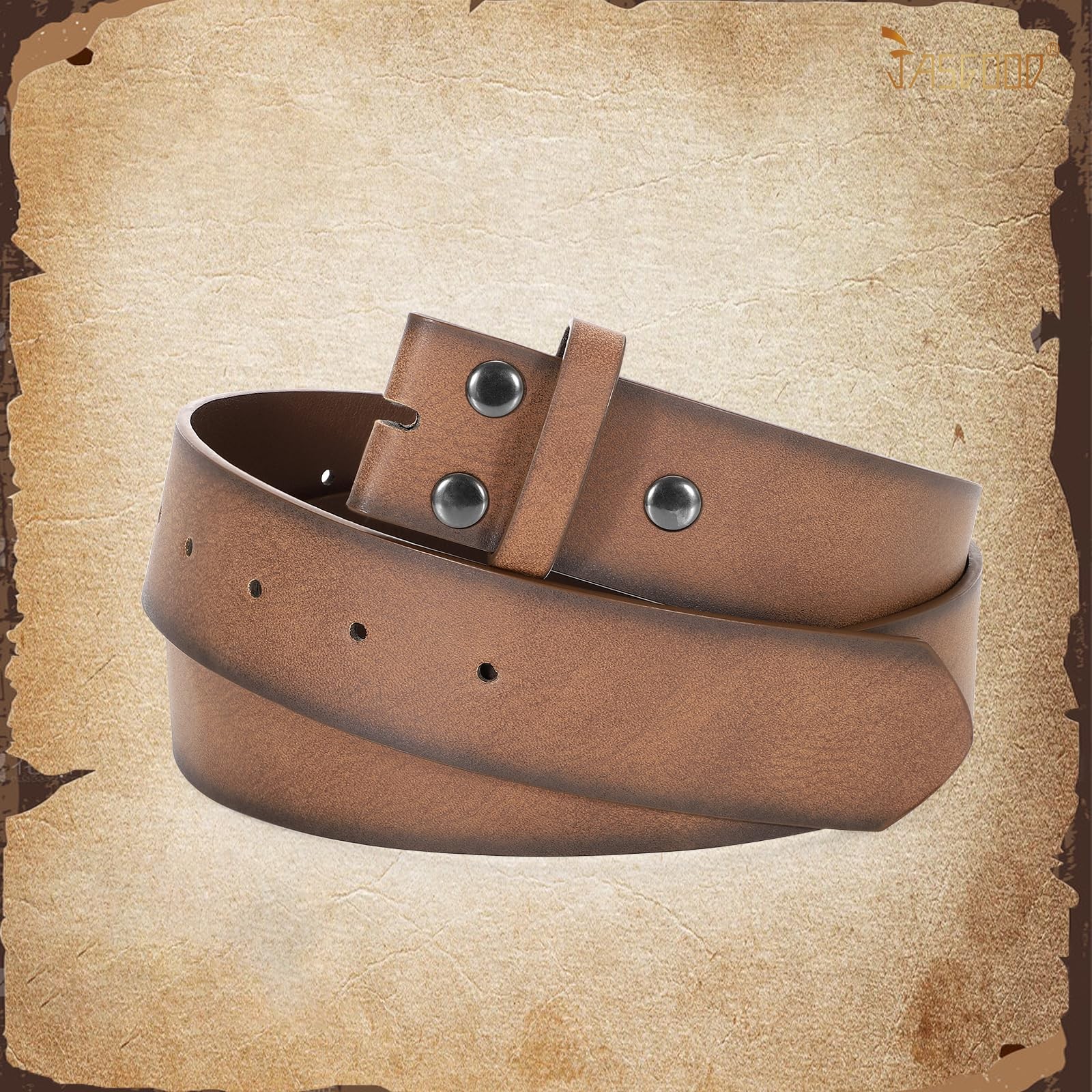 JASGOOD Western Leather Belt Strap for Fits waist size 27&Prime;-31&Prime;, D-dark Coffee