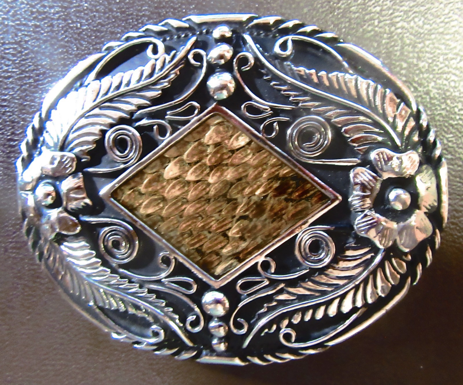 Real Rattlesnake Insert Belt Buckle made in USA