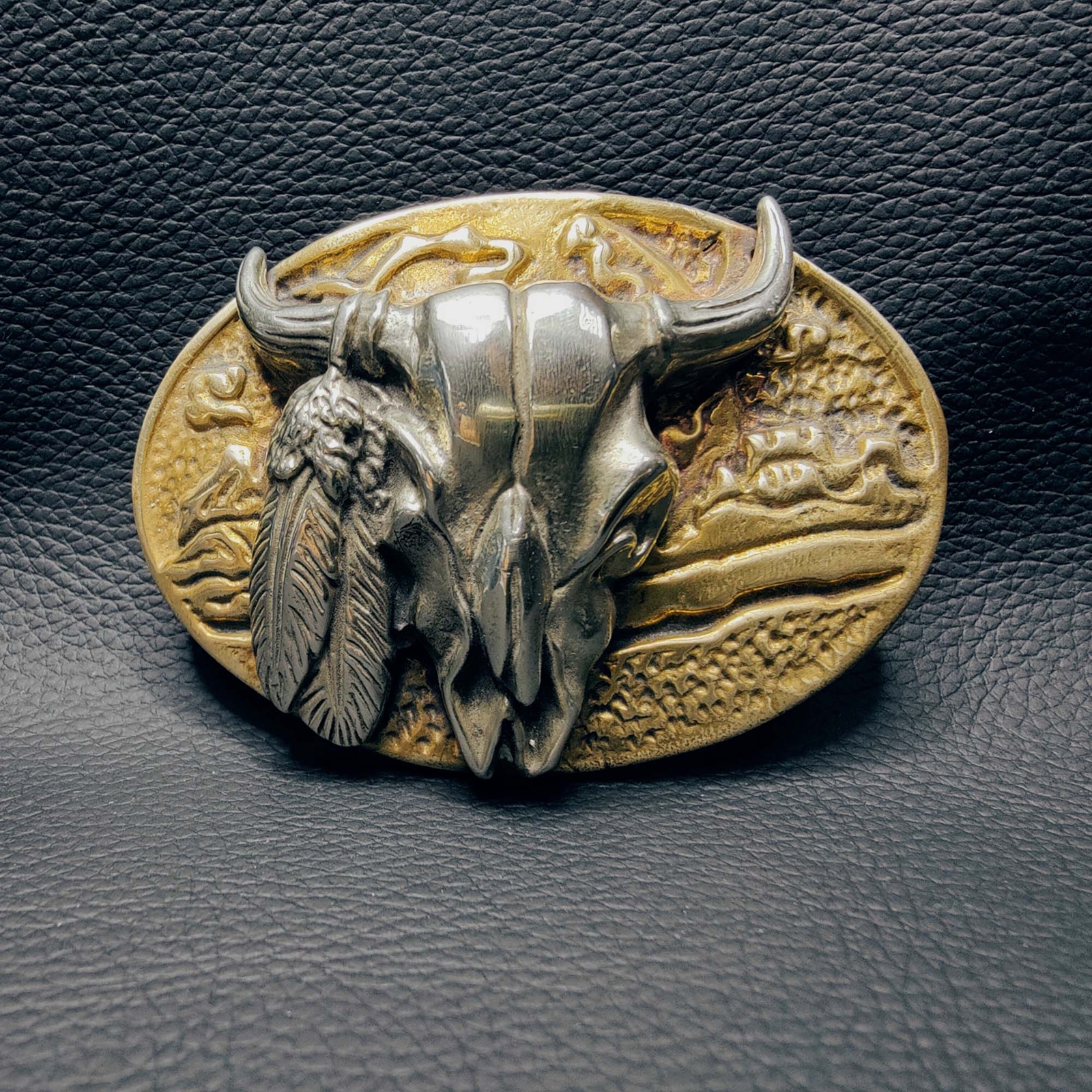Casting Brass Buffalo Skull Belt Buckle, Personalized Metal Men Belt Buckle,gift