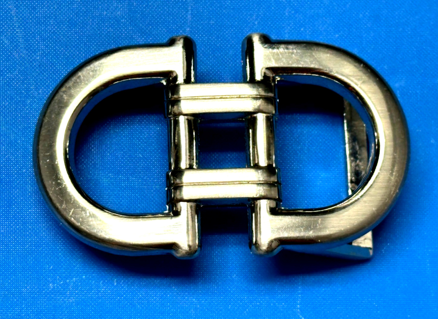 Silver Tone Metallic Double D-ring Belt Buckle ONLY for Men&rsquo;s Belt