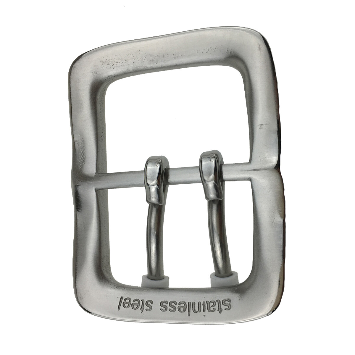 Replacement 1-1/2&Prime; (4cm) Solid Stainless Steel Double Prong Belt Buckle Sliver