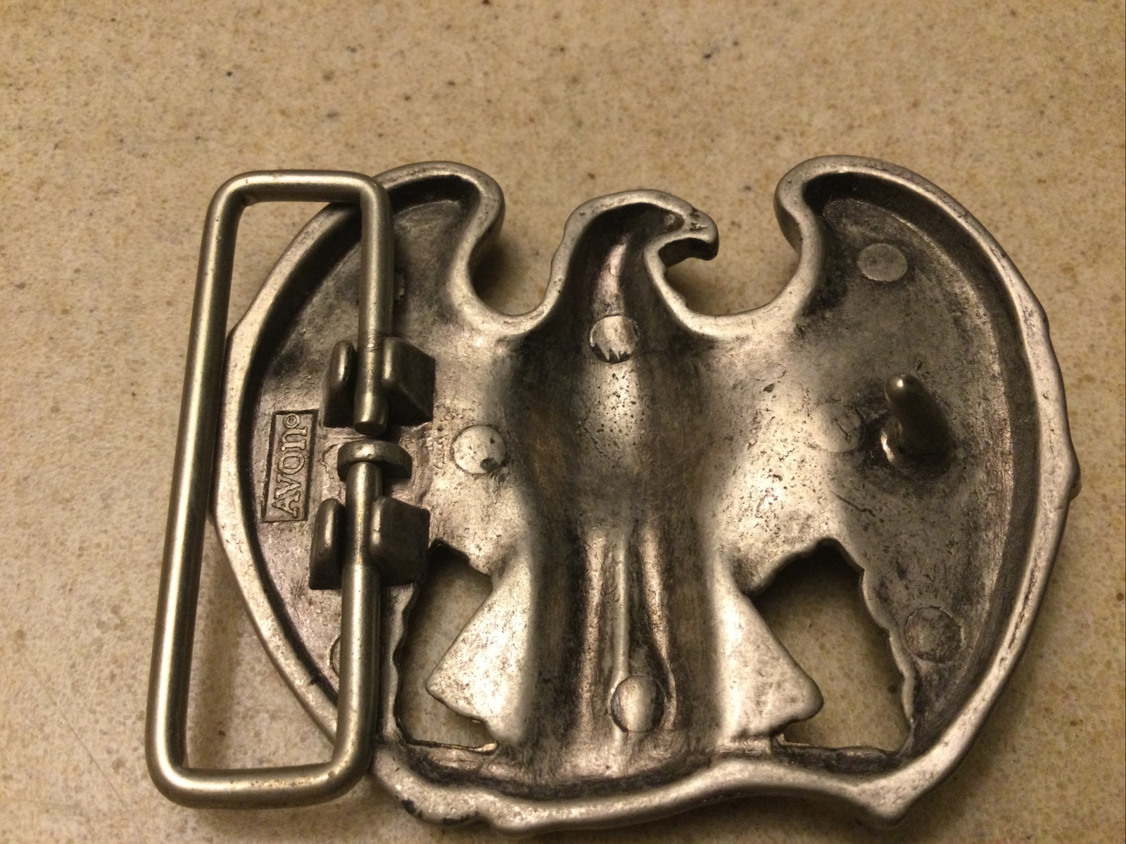Vintage 1980s AVON Perched Eagle Metal Belt Buckle