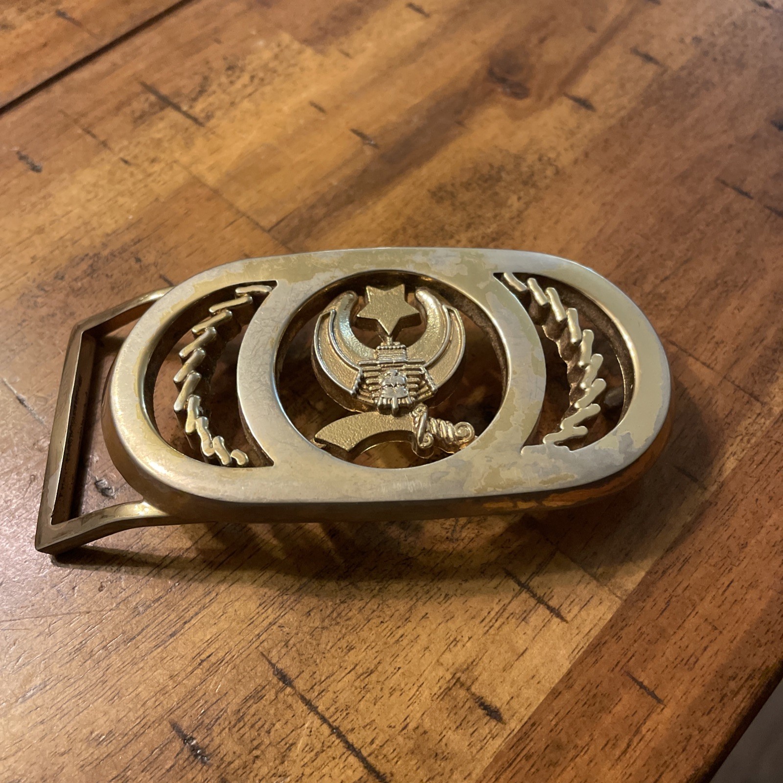 Vintage Shriners Masonic Belt Buckle Burrell Buckle Company