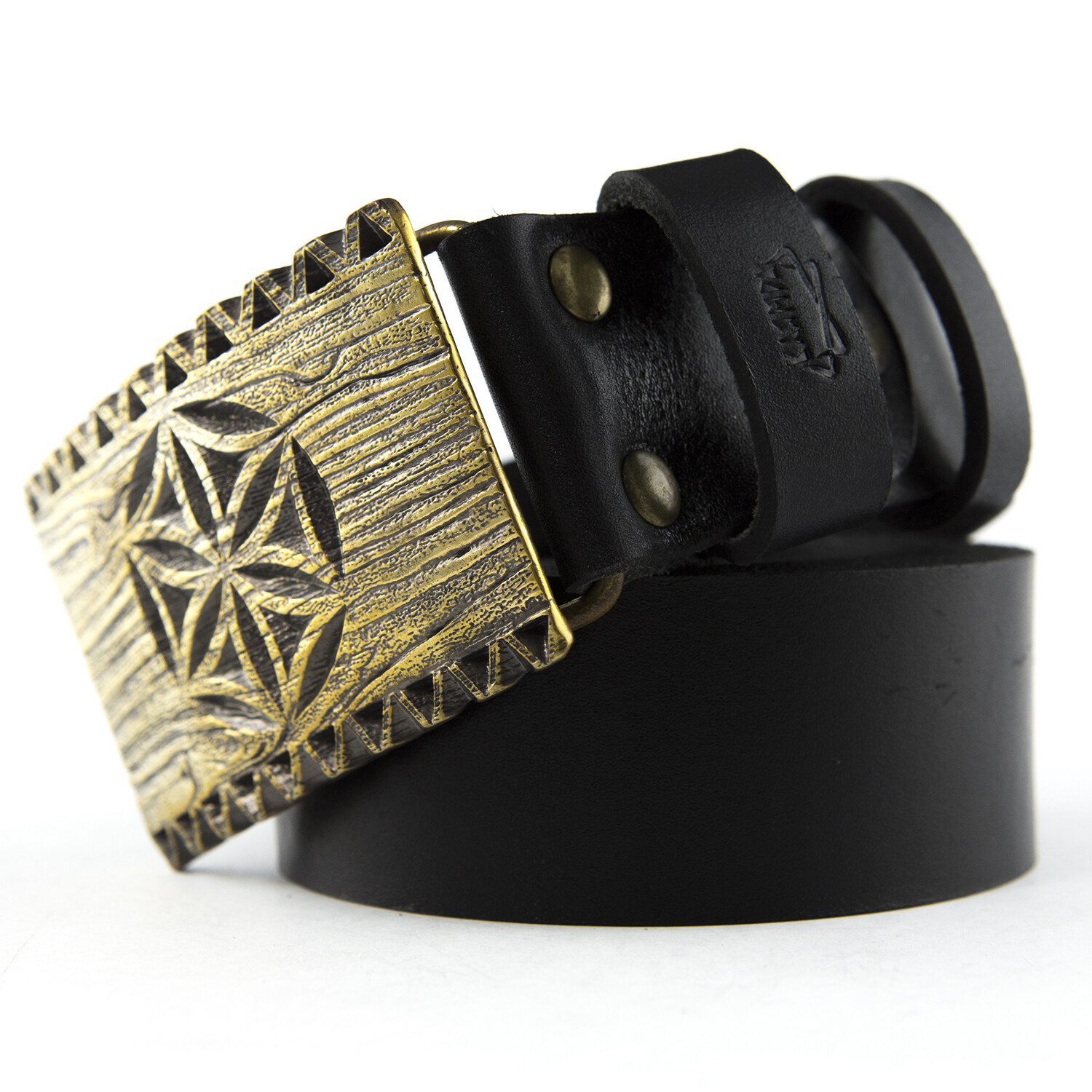 Brass belt buckle Engraved, Slavic sign, Ukrainian carvings style belt buckle