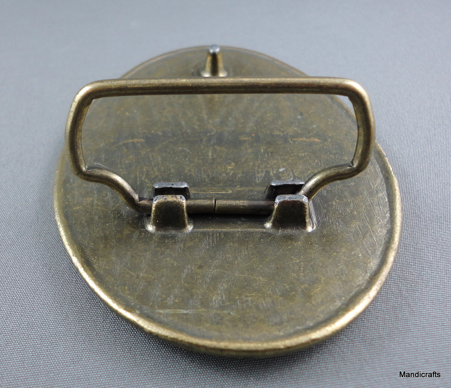 Belt Buckle Frontier Hotel Casino Las Vegas Brass Raised Steer Logo c1970s Vtg