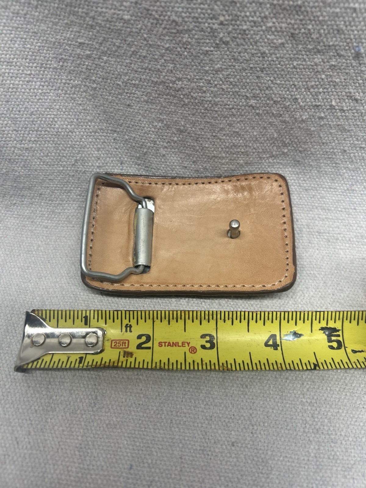 Belt Buckle New Brown Tan Full Quill Ostrich Leather