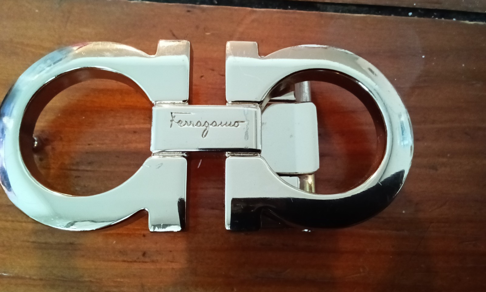 Salvatore Ferragamo Silver Metal Interchangeable Belt Buckle Fits 1.25 in