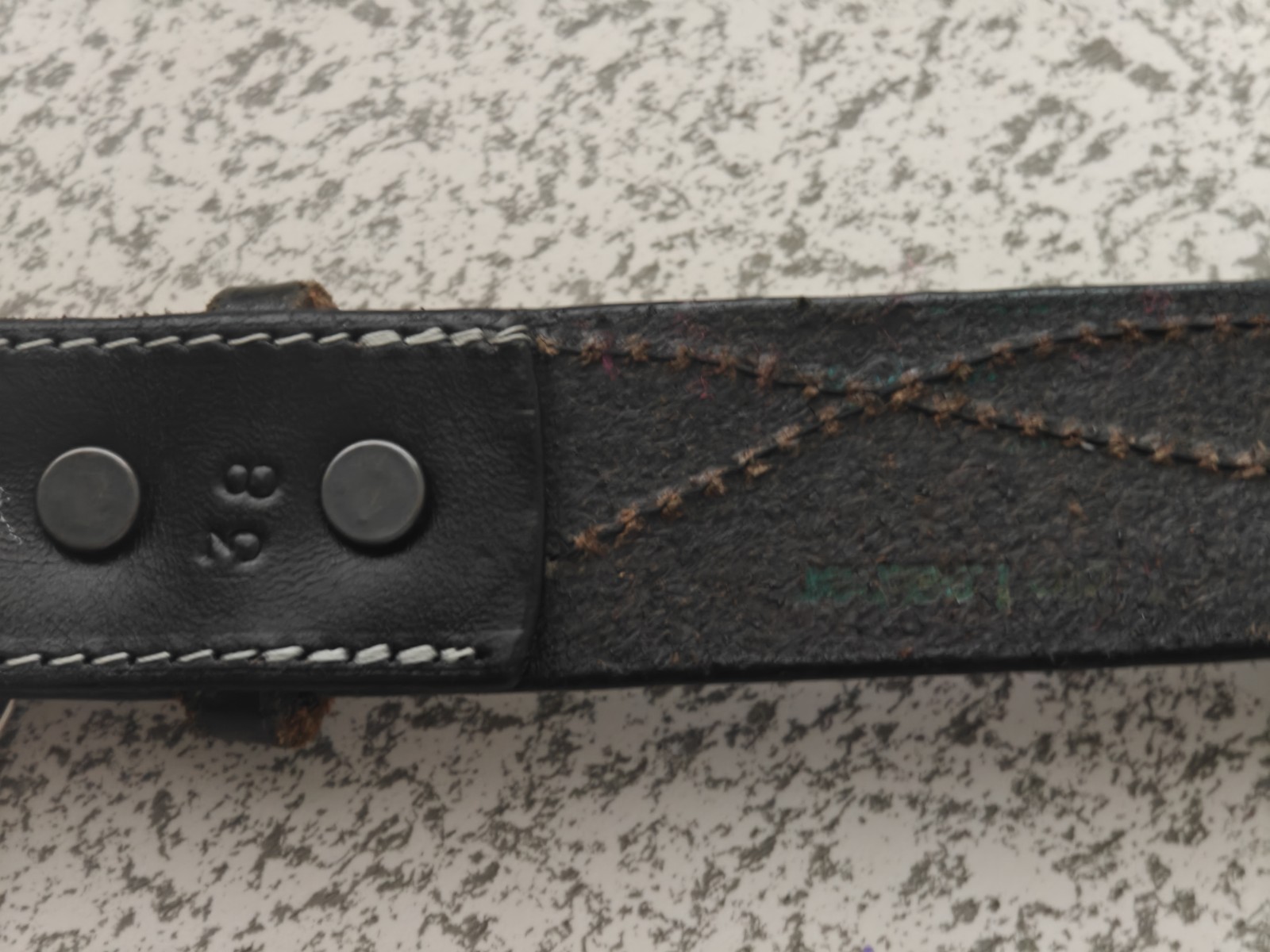 Allen Chee Eagle Sterling Silver Buckle Leather Belt Turquoise 38&Prime; Navajo Dine