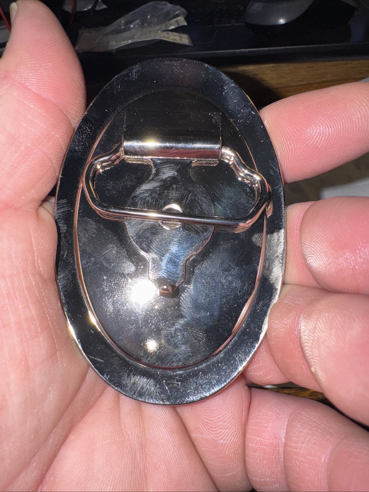 Vintage O E S masonic Black Silver Belt Buckle Rare Free Shipping