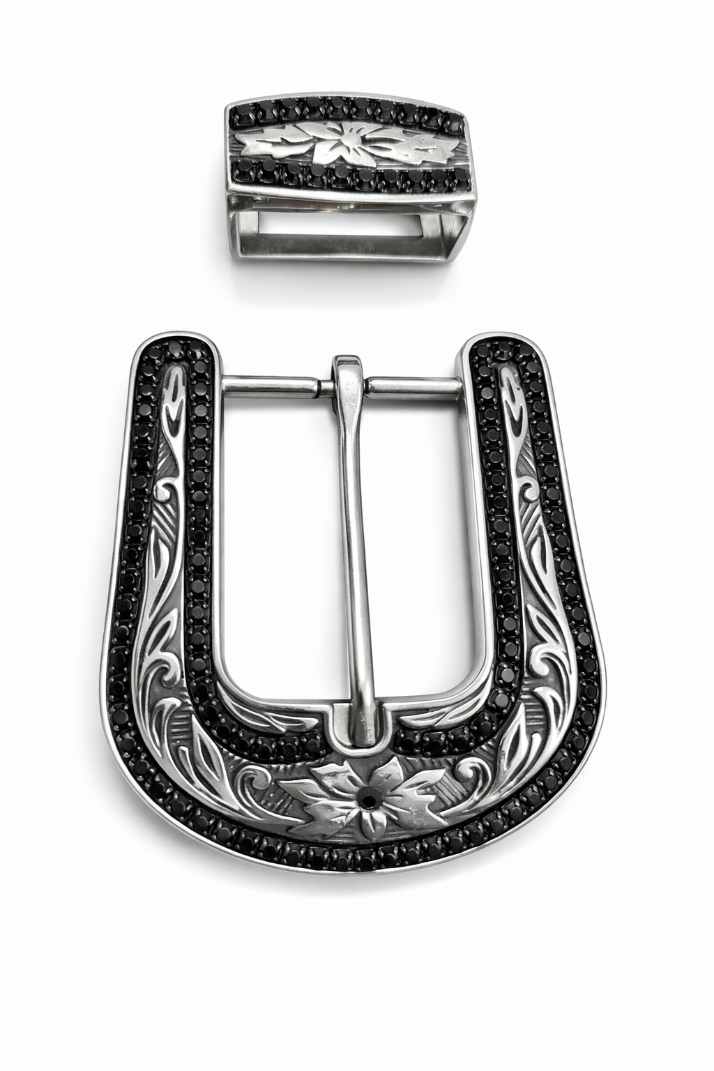 Western buckle 3 Piece Buckle Set rhinostone leather belt buckle cowgirl 40mm