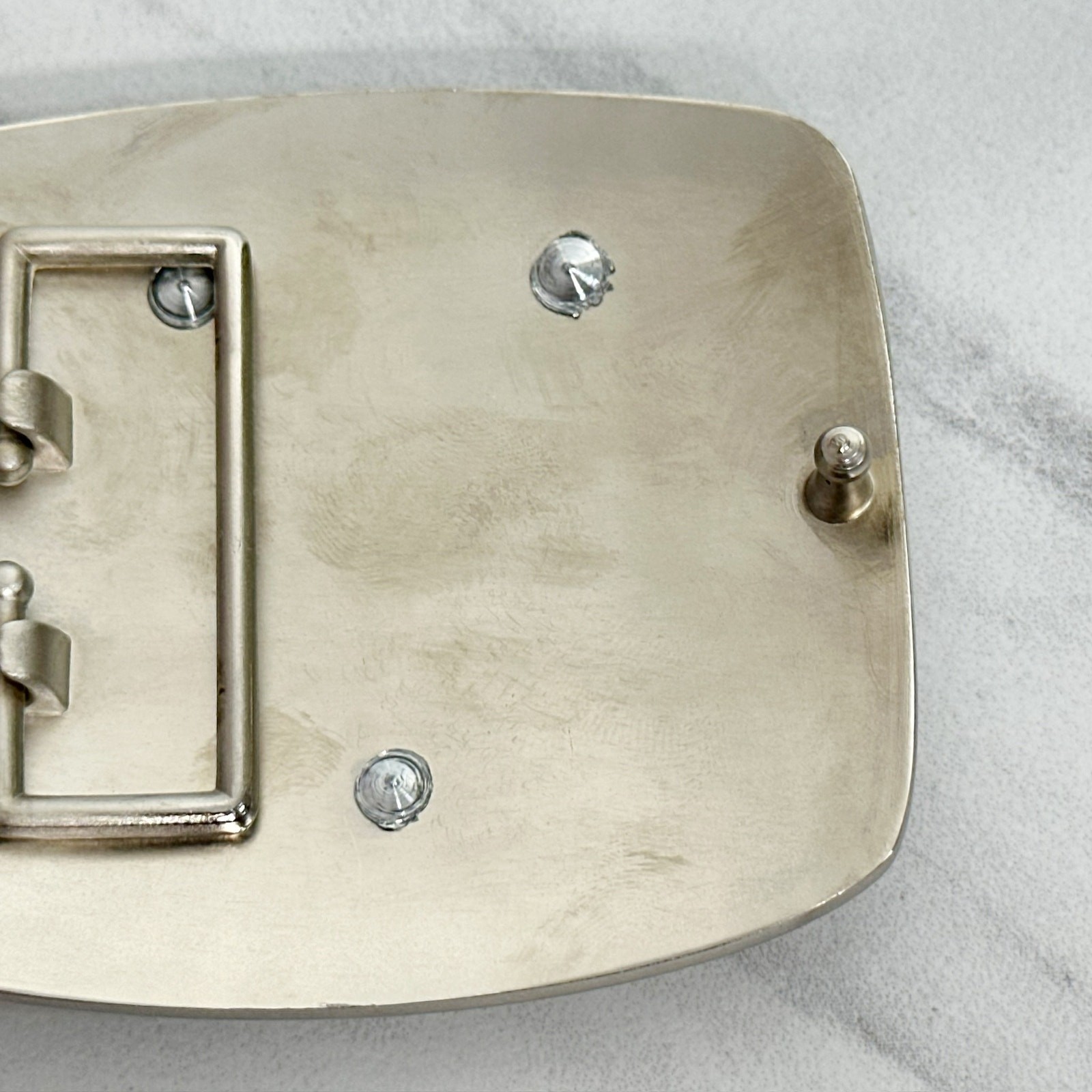 Letter U Initial Monogram Silver Tone Belt Buckle – 3.16&Prime; x 2.78&Prime;