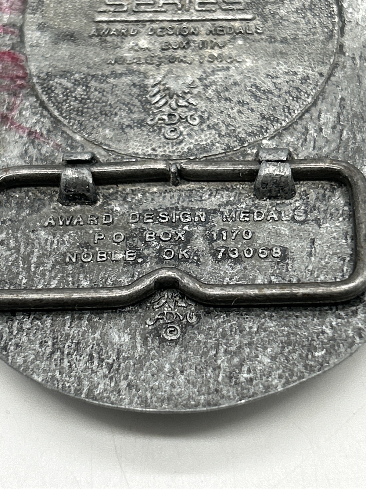 Vintage ADM Zee Series Cowboy Longhorn Steer Metal Belt Buckle USA