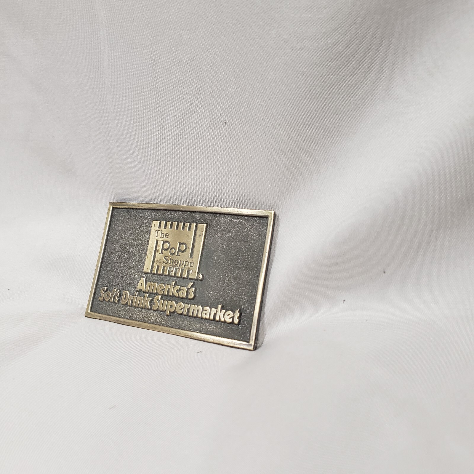 The Pop Shoppe America&rsquo;s Soft Drink Supermarket Belt Buckle Denver CO 1970s