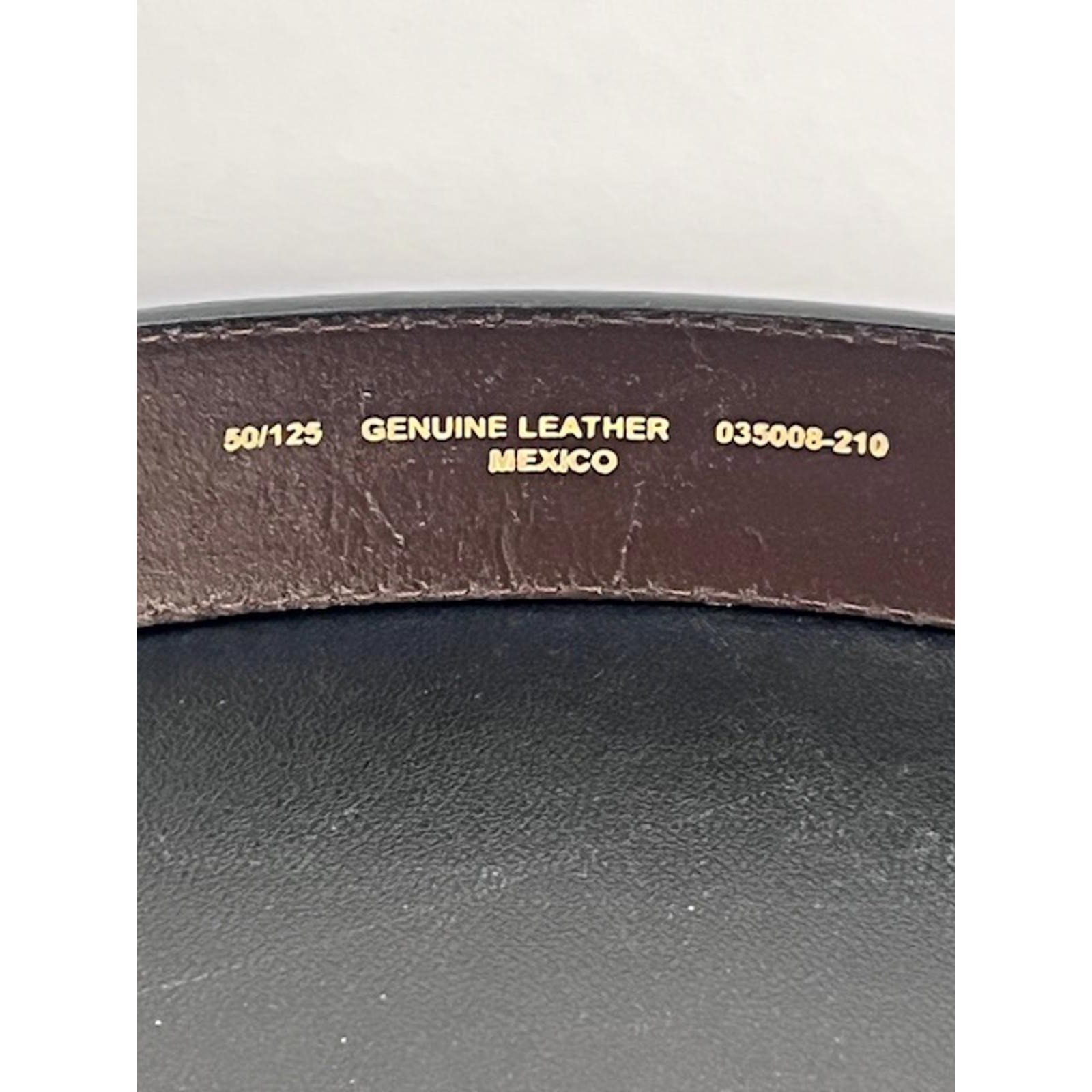 Schmidt Embossed Leather Belt with Brass Gold Buckle Men&rsquo;s Sz 50