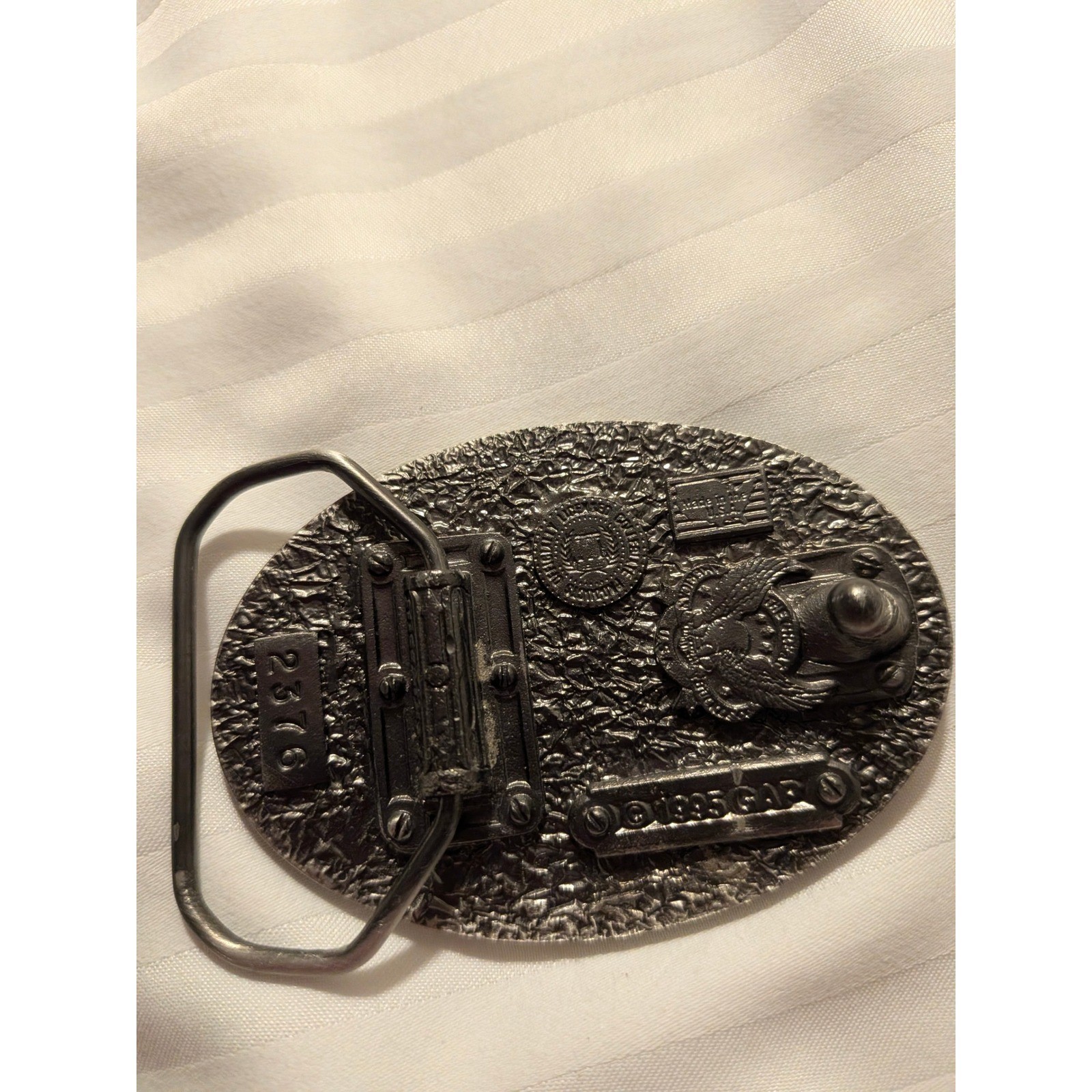 Vintage GAP Belt Buckle Air Force Academy USA 90s Collegiate Pewter Oval Buckle