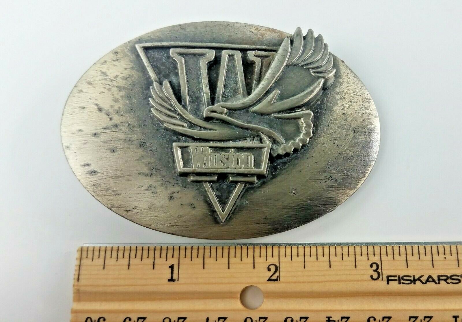 VTG 1990&rsquo;s Winston Cigarettes Tobacco 3D Flying Eagle Metal Belt Buckle