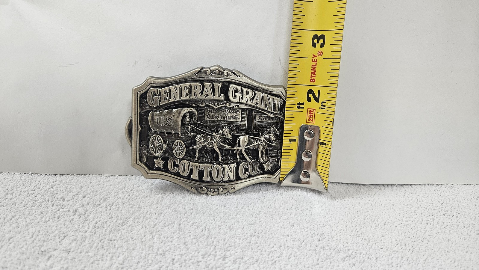 Great American Buckle Co. Belt Buckle Mens General Grant Cotton Co 1985