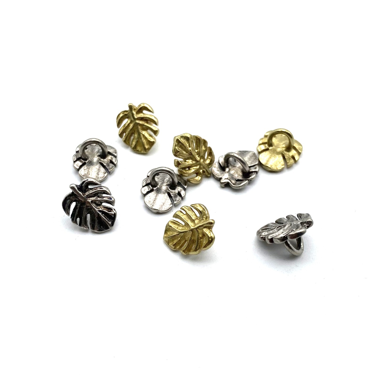 Leaf Design Sewing Button,Clothing Shank Button,Brass Sewing Button lot