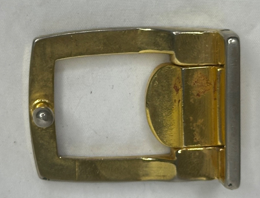 Vintage Christian Dior Belt Buckle silver Gold Tones Metal