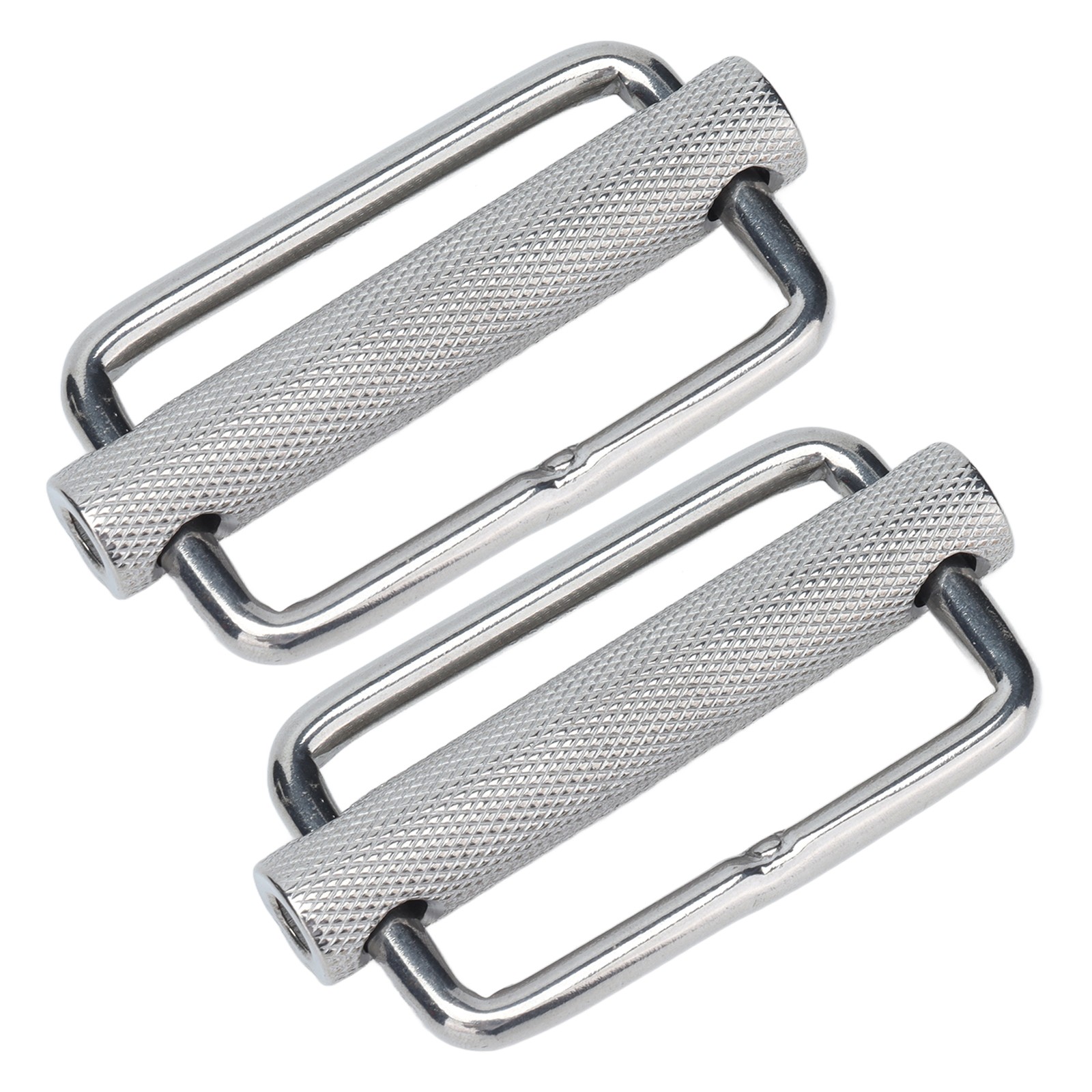 2Pcs Slide Buckle 316 Stainless Steel Rectangle Adjustable Knurled Roller Be CHU