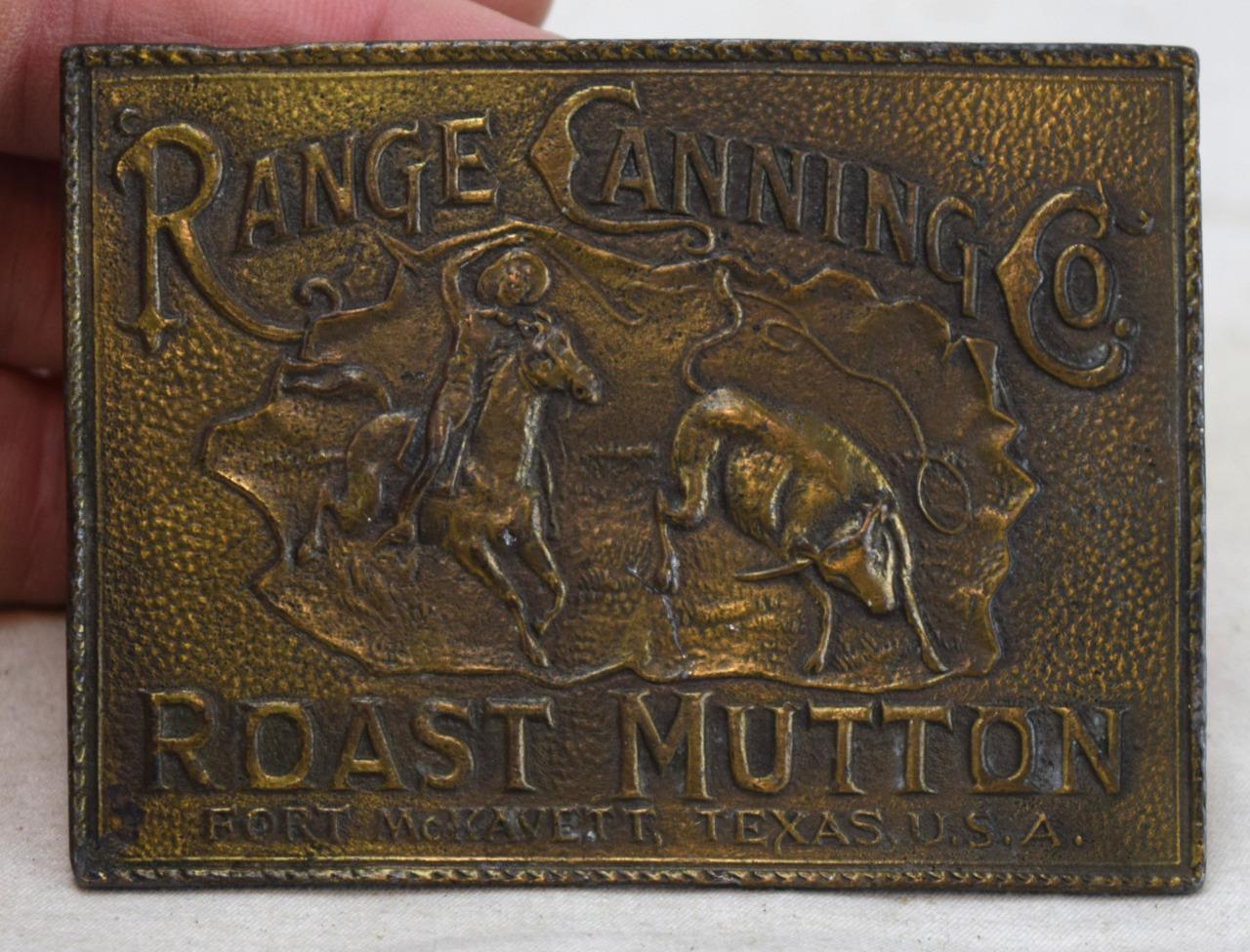 Range Canning Co Roast Mutton Fort McKavett TX Lewis Buckles Chicago Belt Buckle