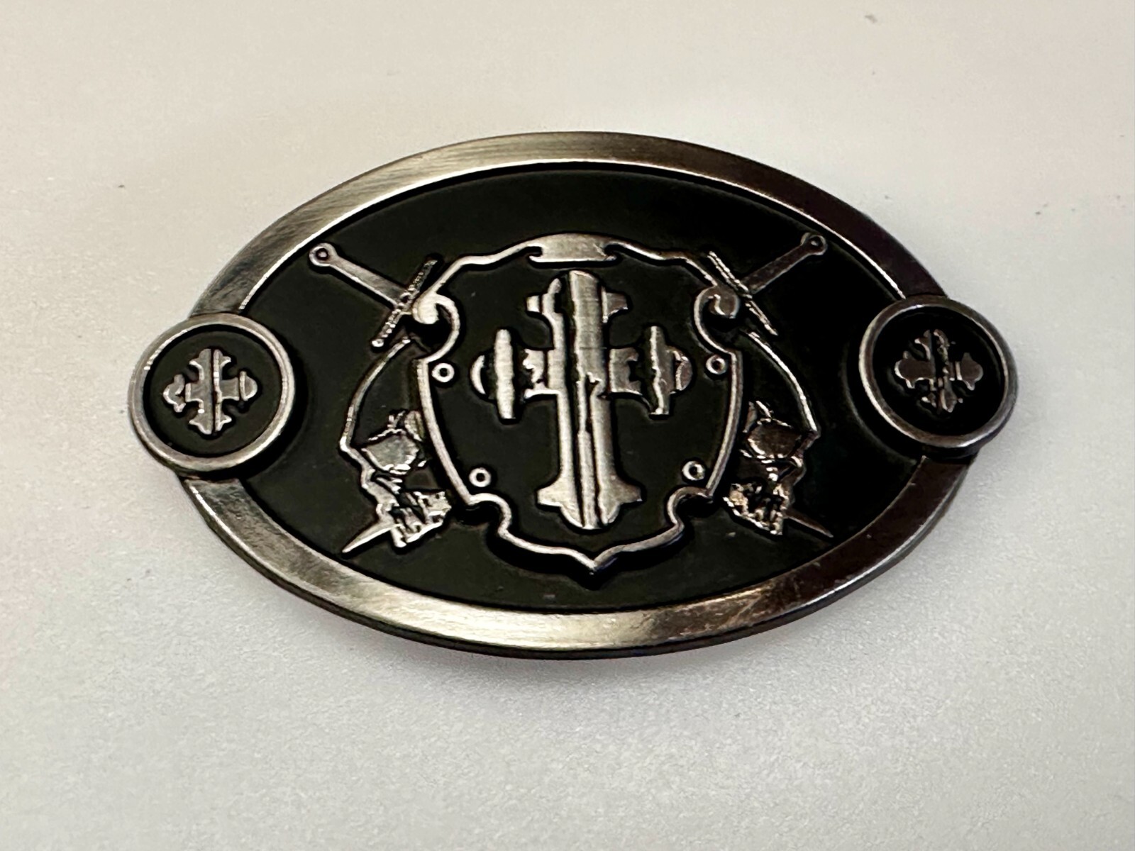 Swords & Cross Knight Shield Gothic Punk Rider Chrome Brand Belt Buckle #6216