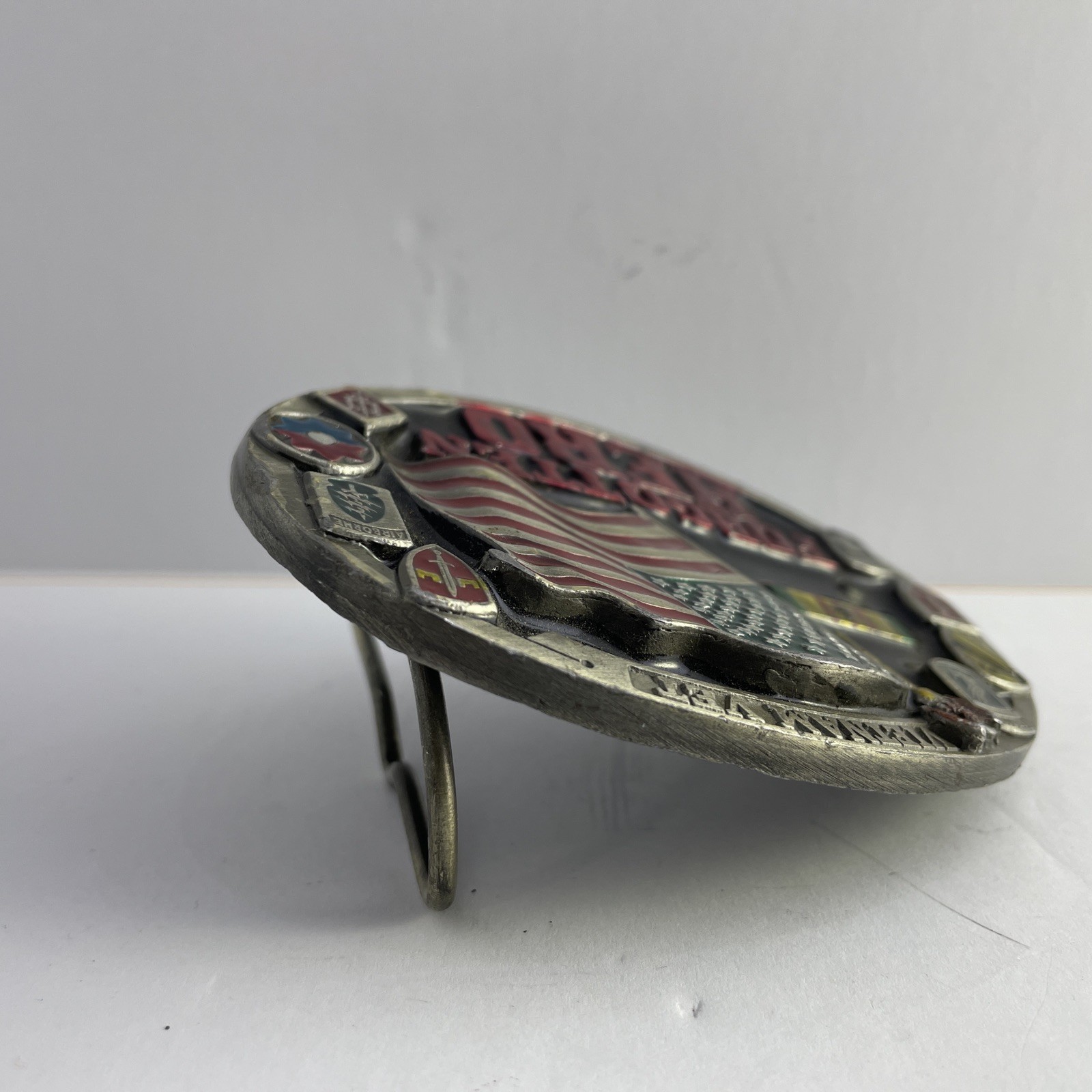 1987 VIETNAM VET Forgotten Hero Belt Buckle CH1468 Made in USA Glossy BEAUTIFUL
