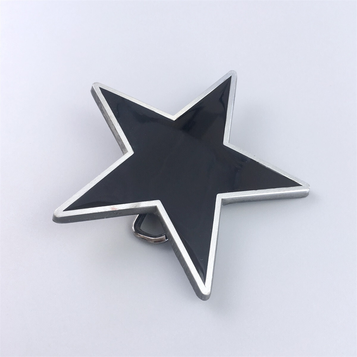 Vintage Style Black Enamel Star Belt Buckle Boucle de ceinture