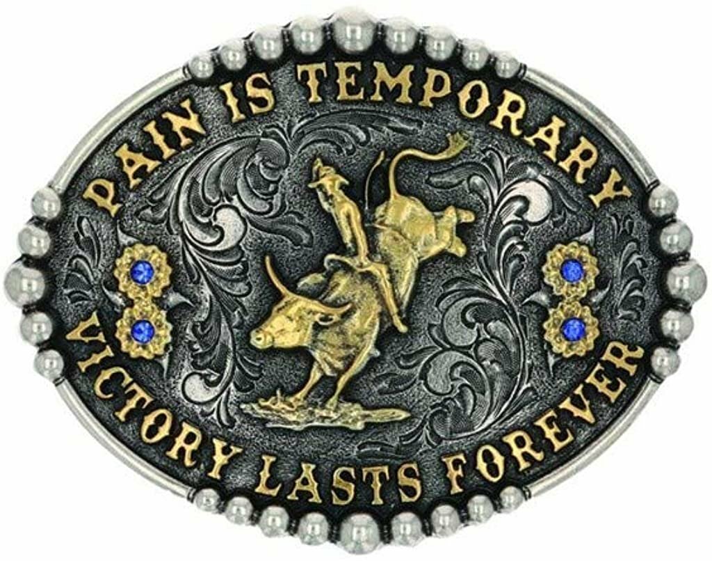 Montana Silversmiths Pain is Temporary Bull Riding Attitude Buckle