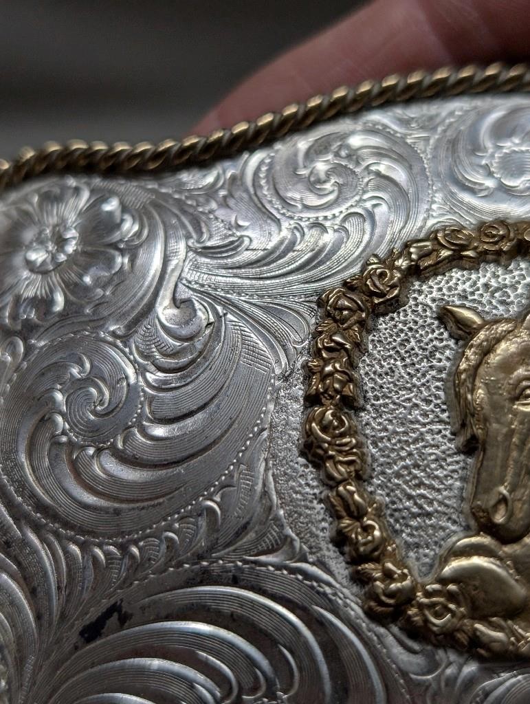 vintage SILVERSMITH COLLECTION belt buckle HORSE equestrian WESTERN cowboy