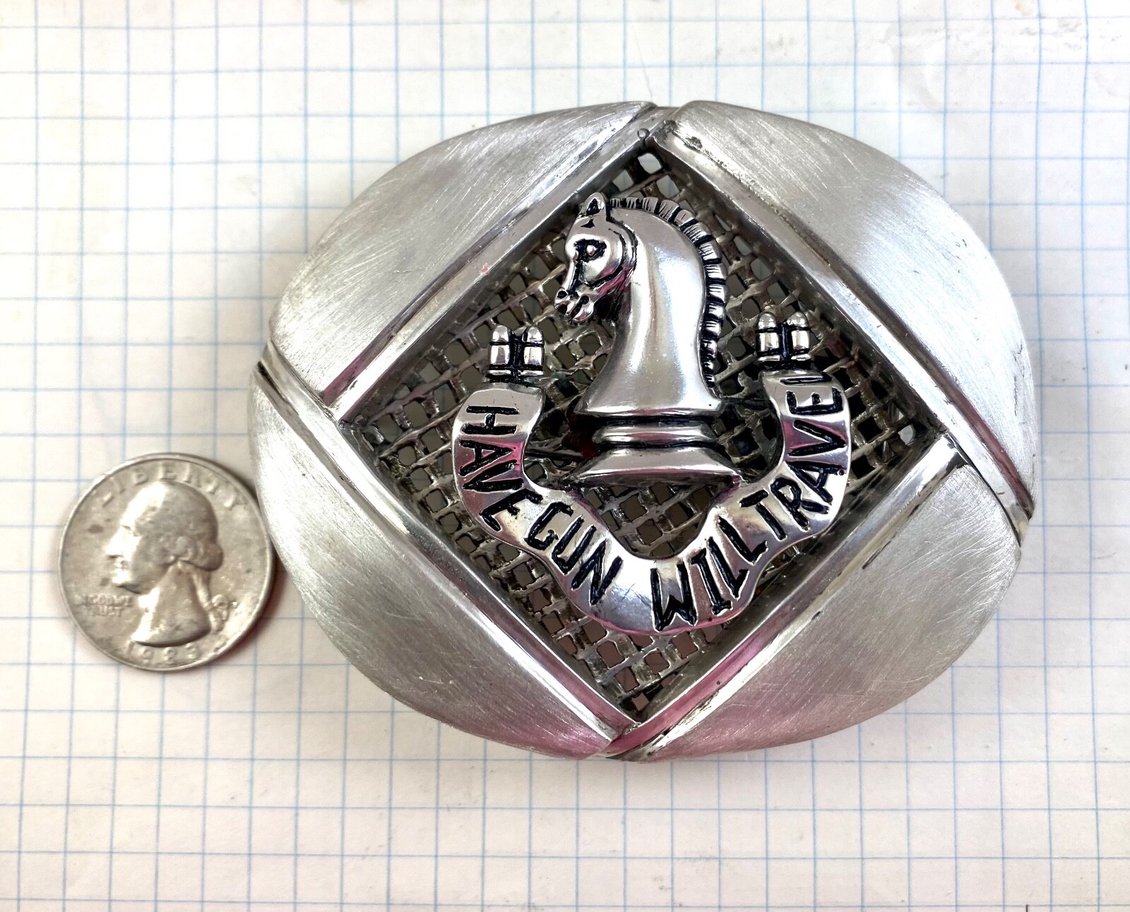 Artisan made Paladin Have Gun Will Travel sterling silver belt buckle Lge.