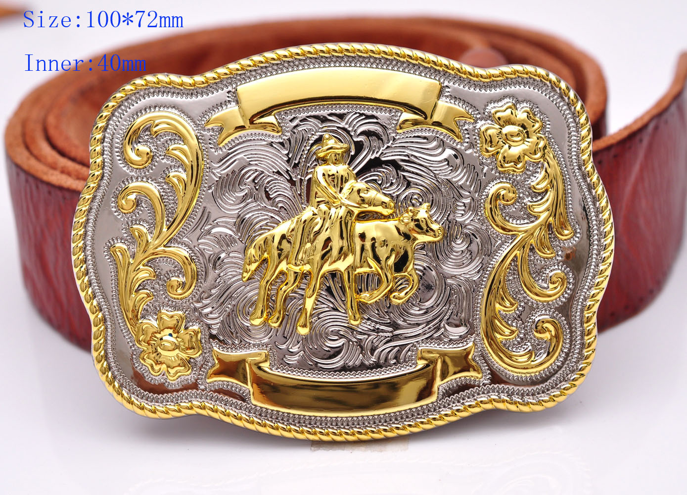 BULL RIDE RODEO LONG HUGE RODEO BIG COWBOY WESTERN GOLD SILVER SHINE BELT BUCKLE