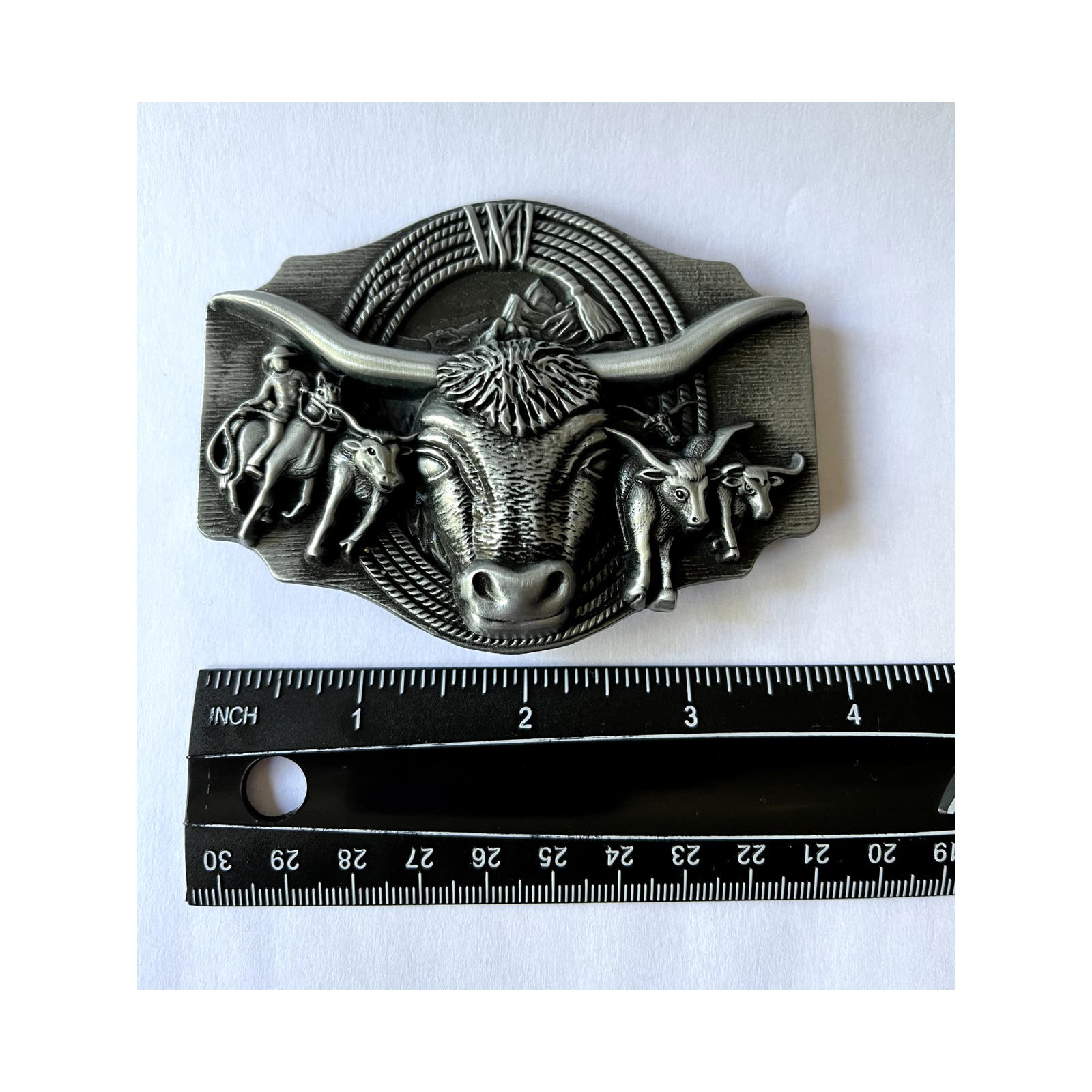 Longhorn Cattle Roundup Western Country Belt Buckle