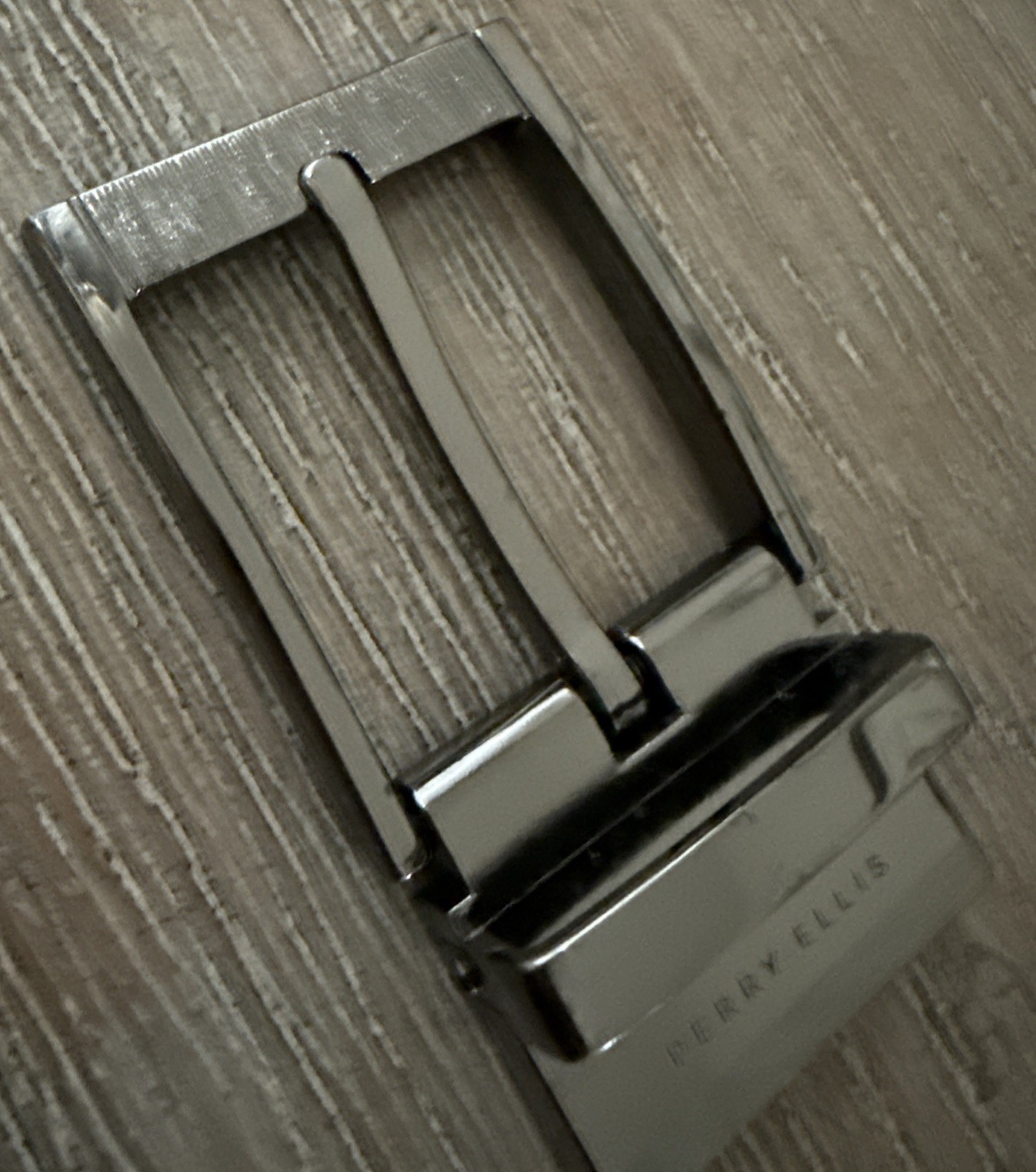 Perry Ellis Reversible Dark Silver Tone Simple Basic Belt Buckle fast shipping!!