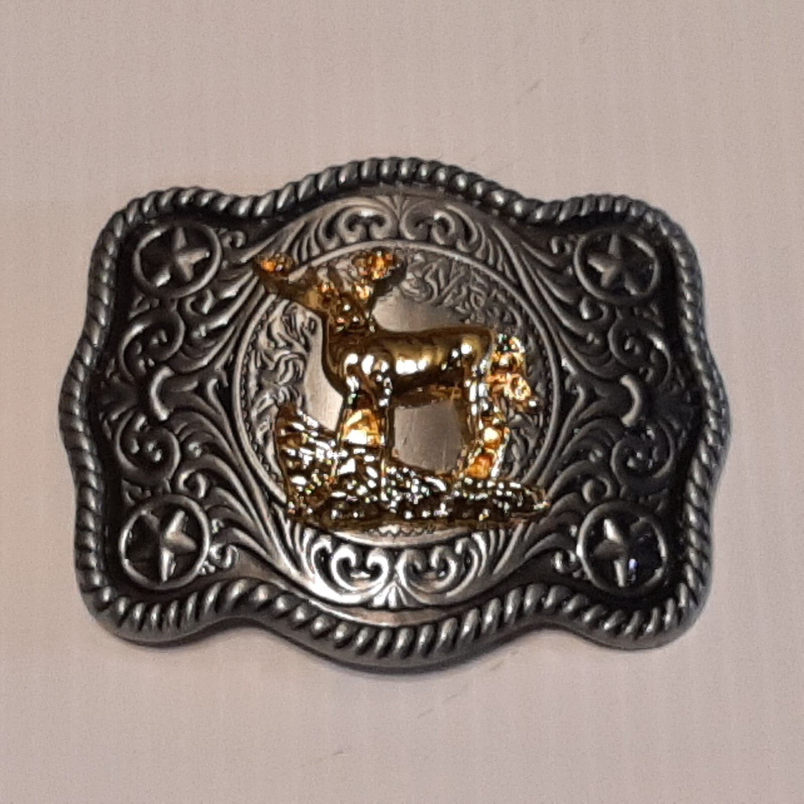 WESTERN DEER HUNTING Metal Belt Buckle