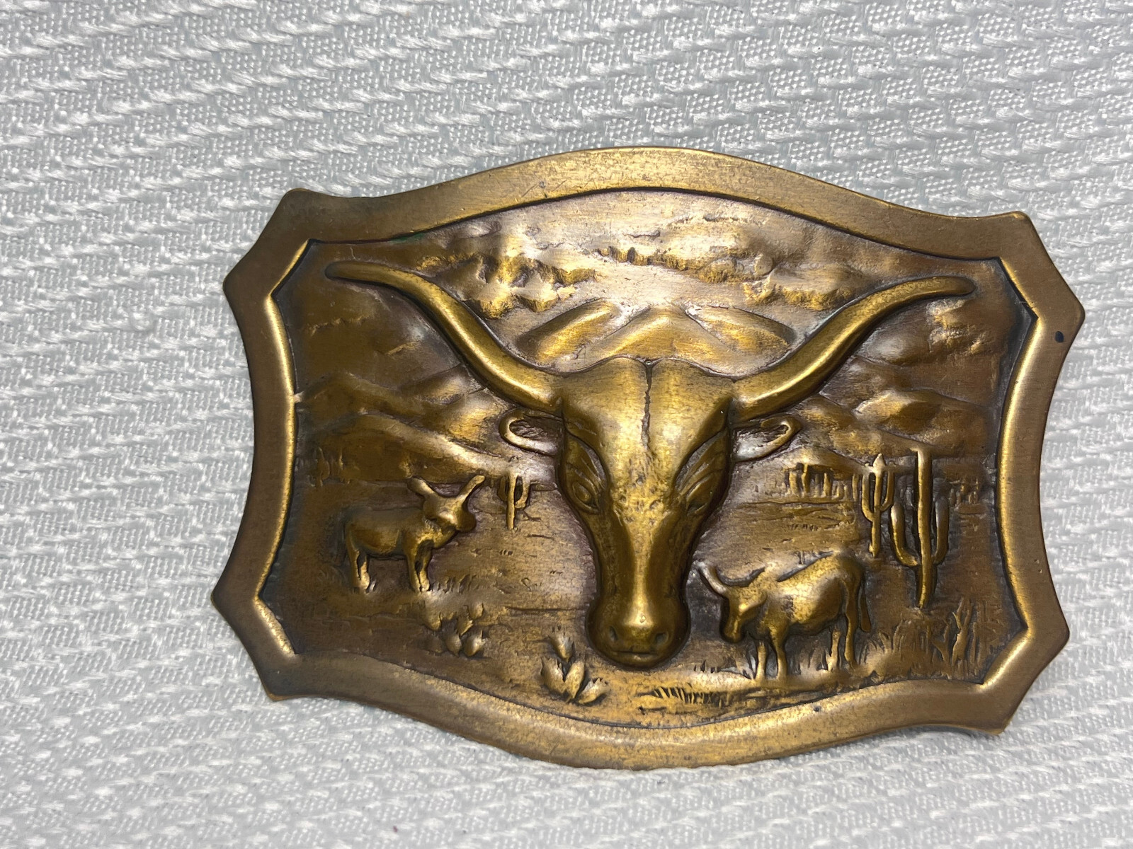 Vtg Outdoorsman Hunter Animal Themed Belt Buckle Lot Of 3 Deer Steer & Horse
