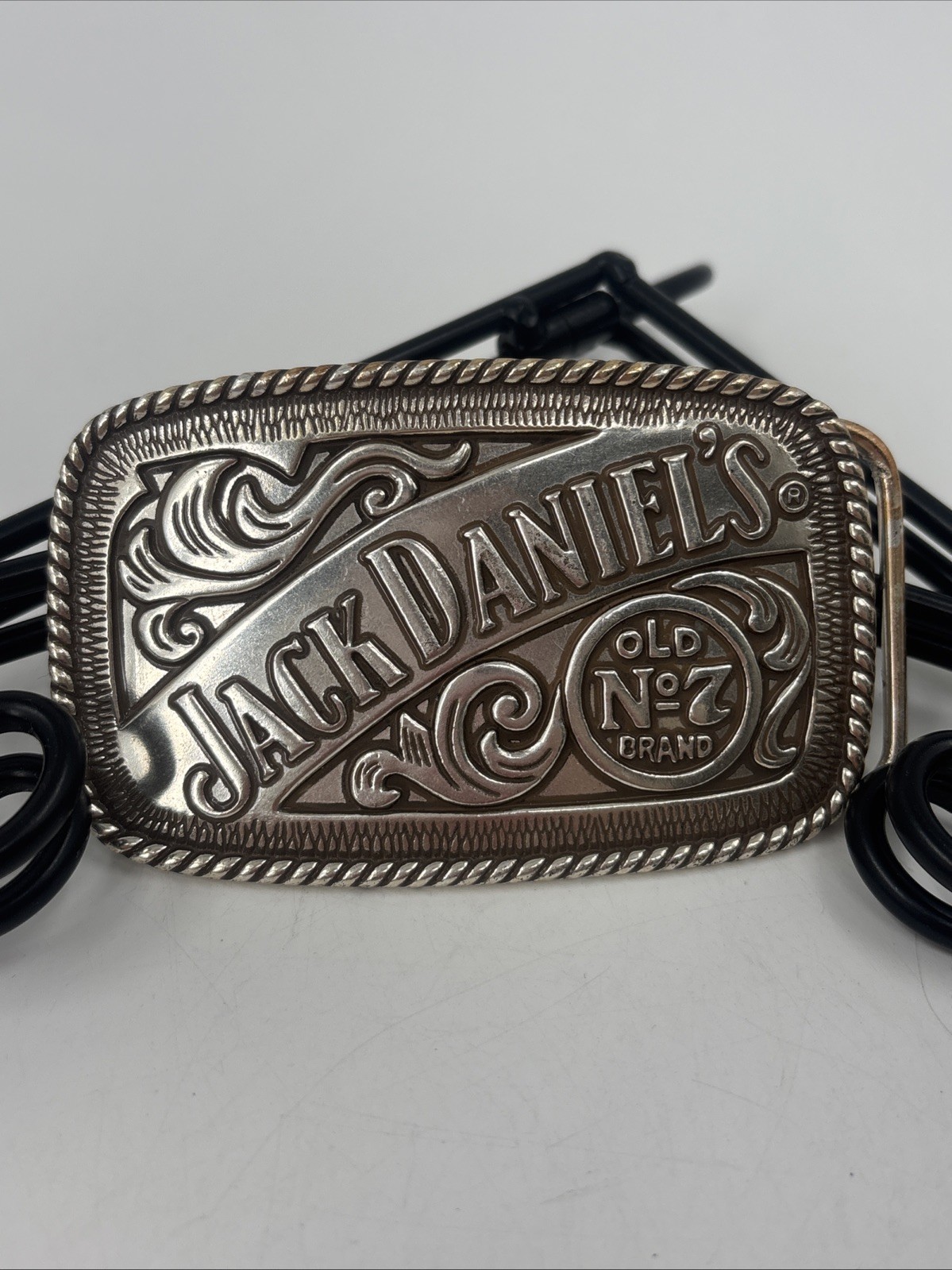 Jack Daniels Silver Pewter Old No.7 Western Cowboy Belt Buckle