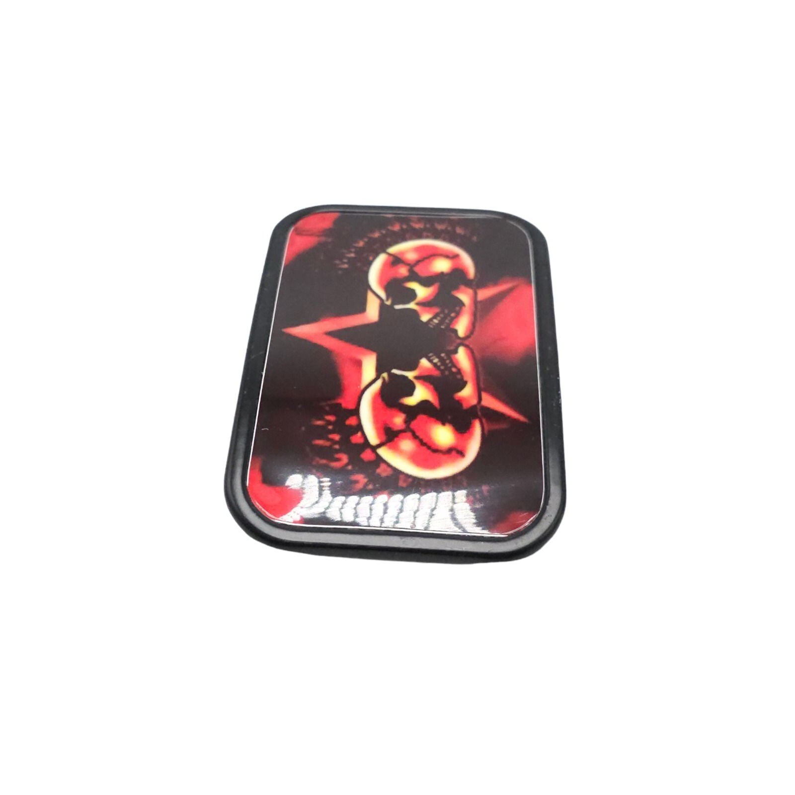 Two Skull Belt Buckle Black Red Metal Acrylic Fashion Punk