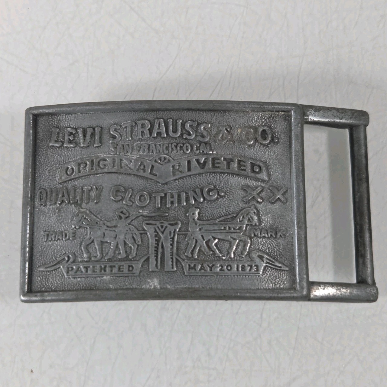 Vintage Belt Buckle Levi Strauss & Co Original Riveted Clothing USA