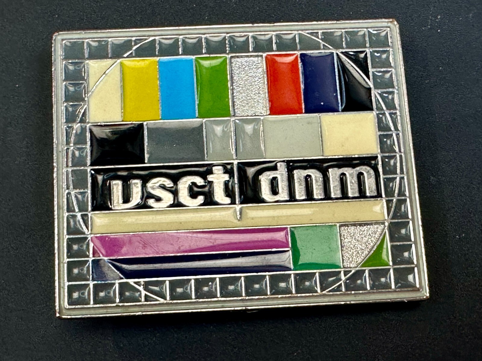 VSCT DNM Digital Print TV No Signal Standby Graphics Broadcast Gear Belt Buckle
