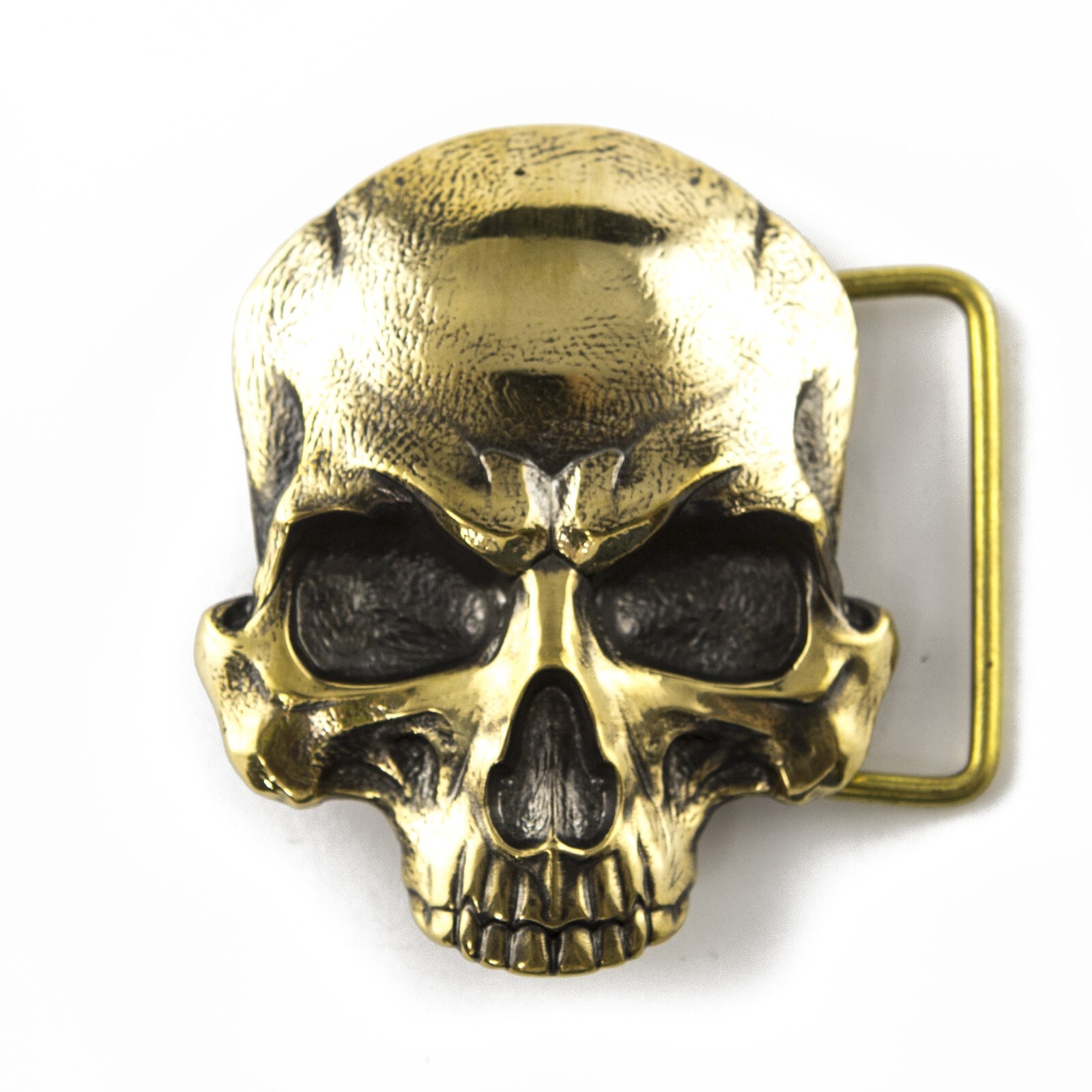 Skull Matte solid brass belt buckle, Dead head human skull solid belt buckle