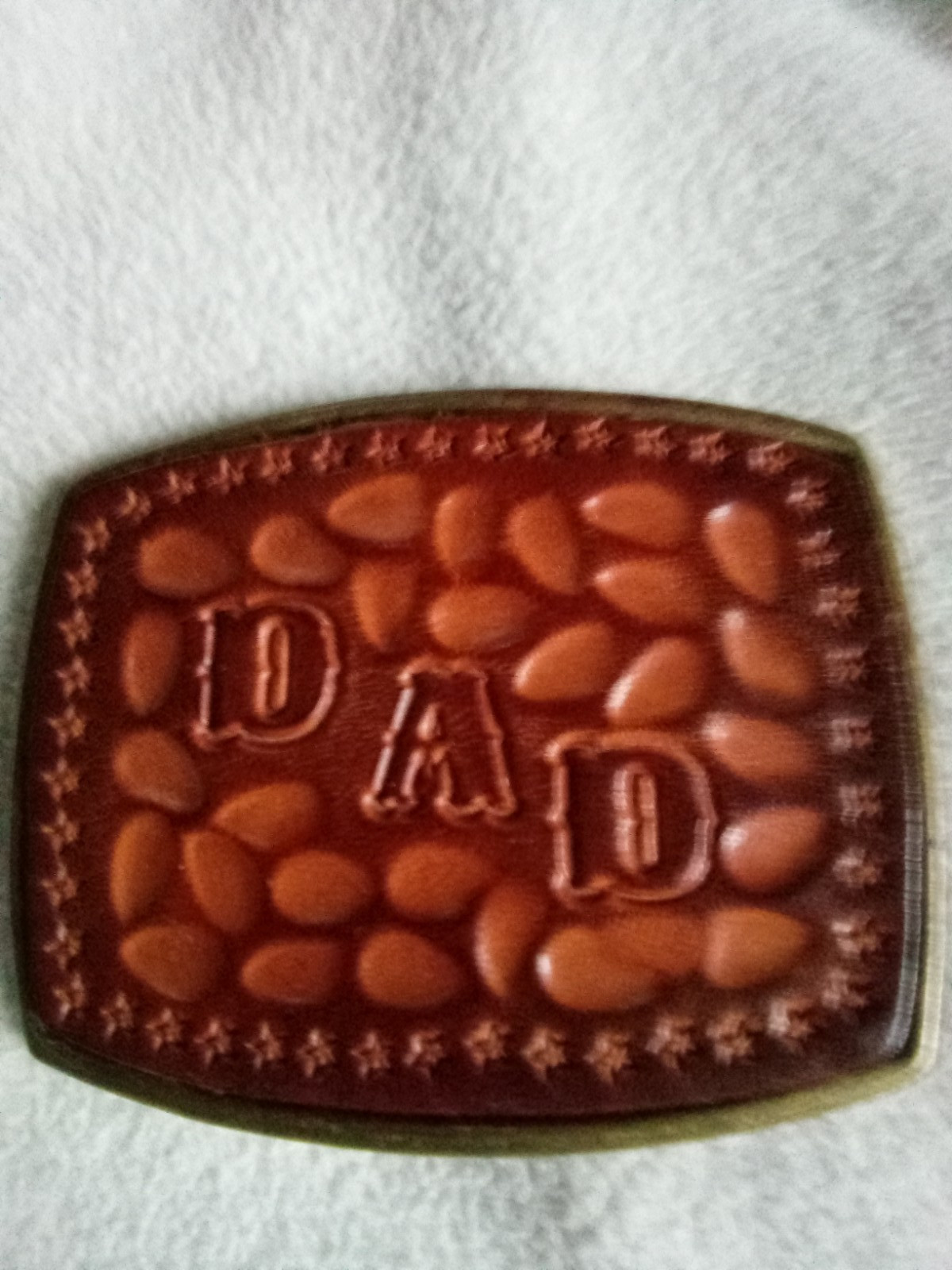 Hand Tooled Leather DAD buckle Birthday Father&rsquo;s Day Holiday Gift