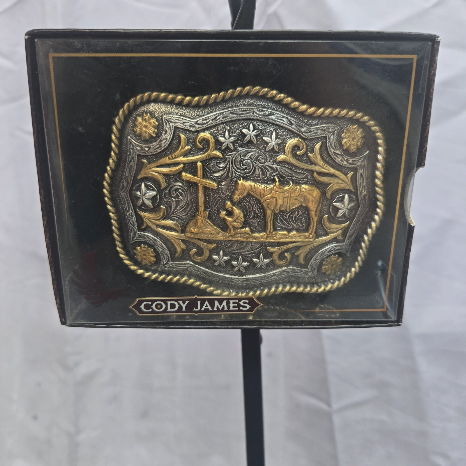 Cody James Belt Buckle Mens Western Cowboy Cross Christian Rectangle #938