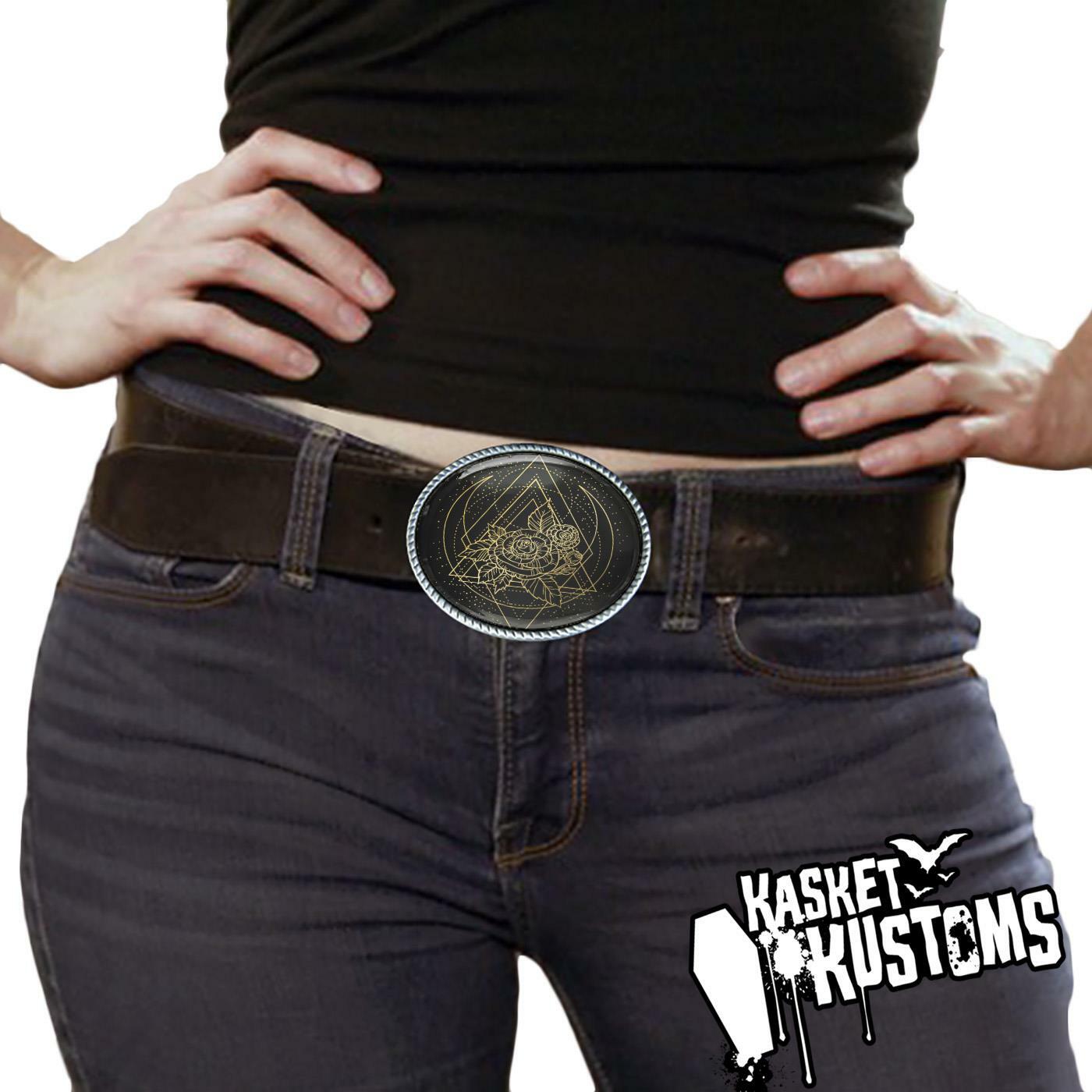 Sacred Geometry Belt Buckle – Mystic Rose Esoteric Handmade Buckle – 14