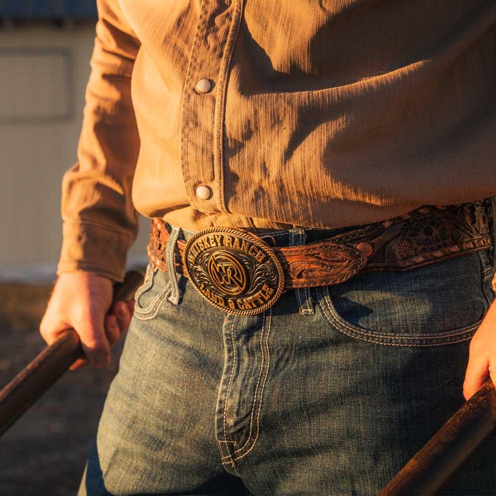 Montana Silversmiths Attitude Whiskey Ranch WR Whiskey Bent Western Belt Buckle