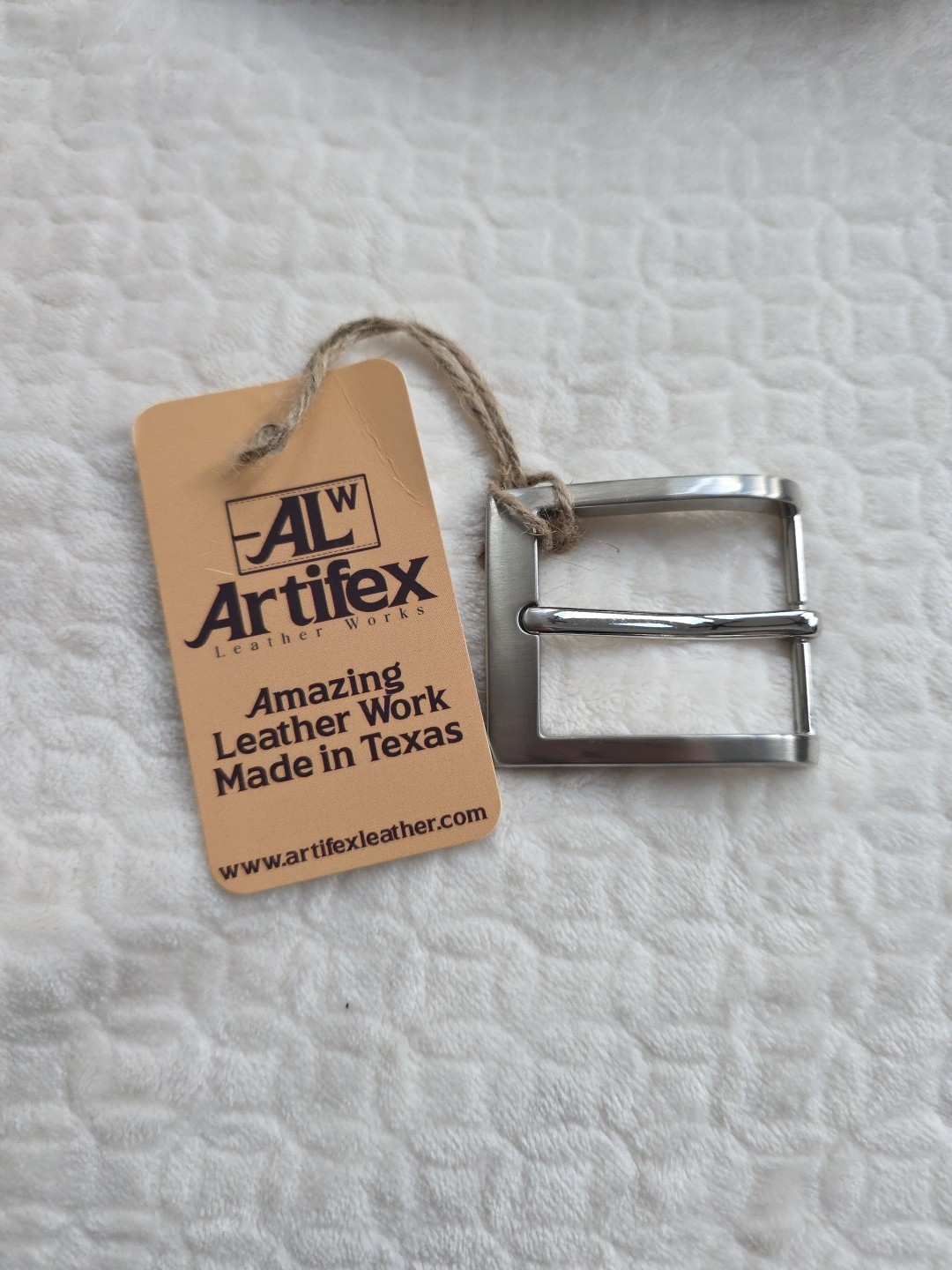 Artifex Leather Work Texas Silver Belt Buckle Removable + Genuine Belt Dutyman